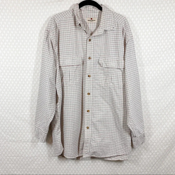 Woolrich White Red Micro Plaid Grid Button Down Ruby Shirt - Picture 1 of 8